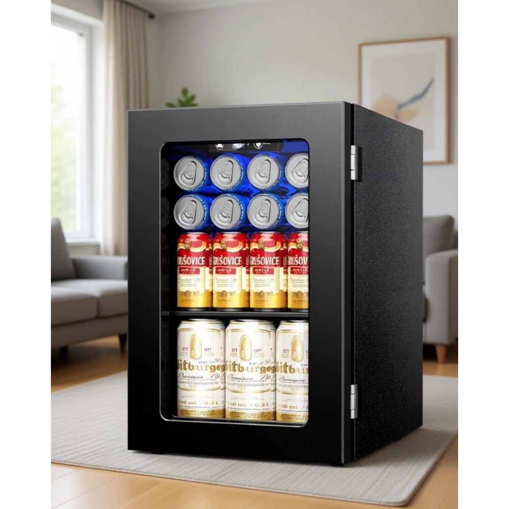 Home Bar Shelves - ثلاجة صغيرة تتسع لـ 24 علبة،