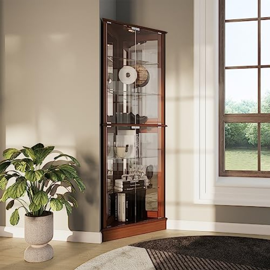Home Bar And Cabinet - خزانة عرض زاوية مضاءة للاستخدام في