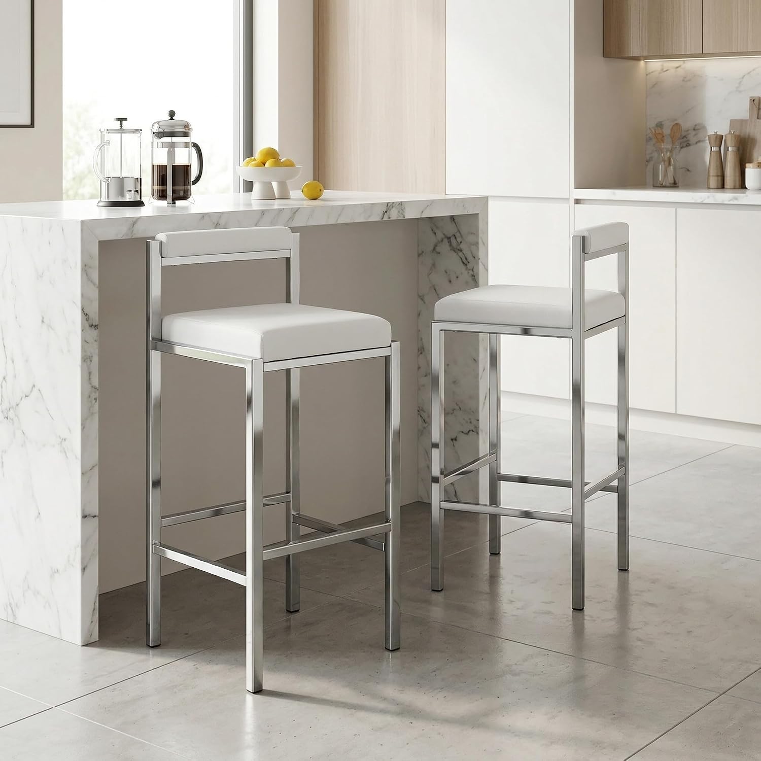 Home Bar Stools - مجموعة من كرسيين بار، بارتفاع 30