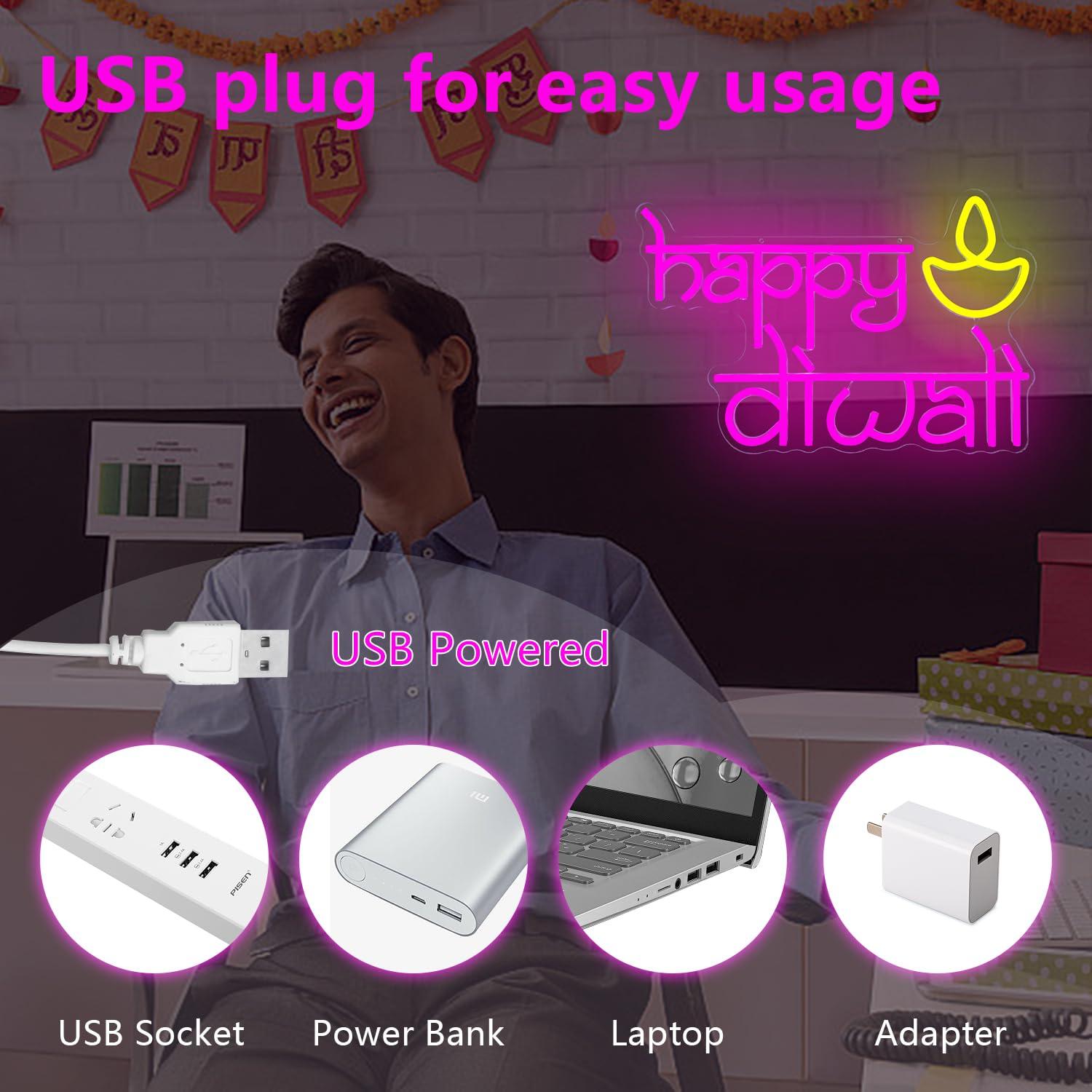 لافتة نيون لعيد ديوالي السعيد  - مراجعة Home Bar Signs وسعره