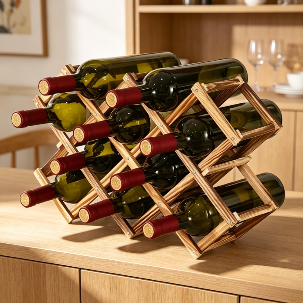 رف خشبي قابل للطي لتخزين زجاجا - مراجعة Home Bar Shelves وسعره