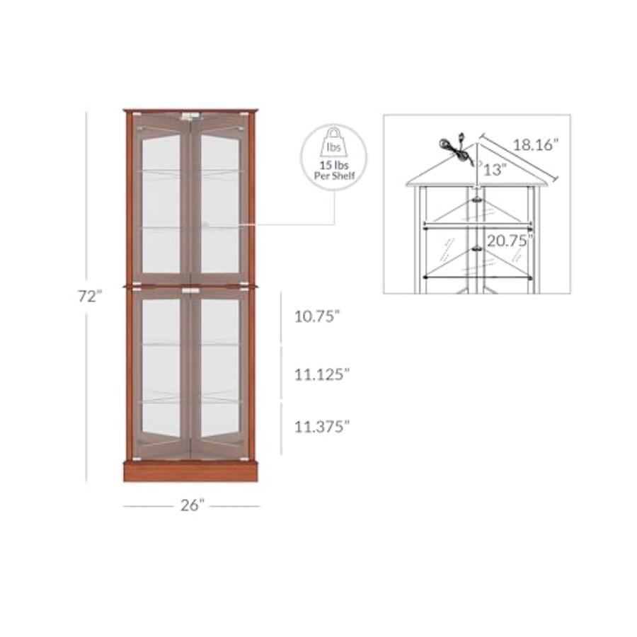 خزانة عرض زاوية مضاءة للاستخدا - مراجعة Home Bar And Cabinet وسعره