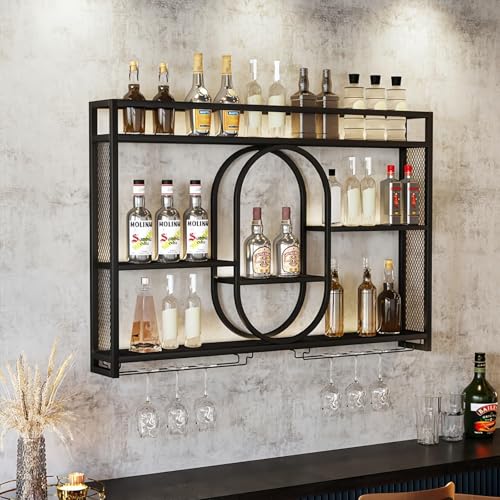 رف نبيذ معدني معلق على الحائط  - مراجعة Home Bar Shelves وسعره