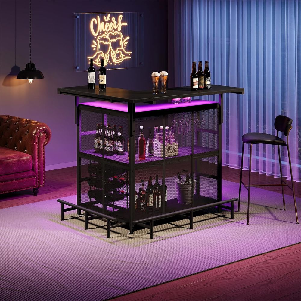 وحدة بار منزلية، طاولة بار على - مراجعة Home Bar Shelves وسعره