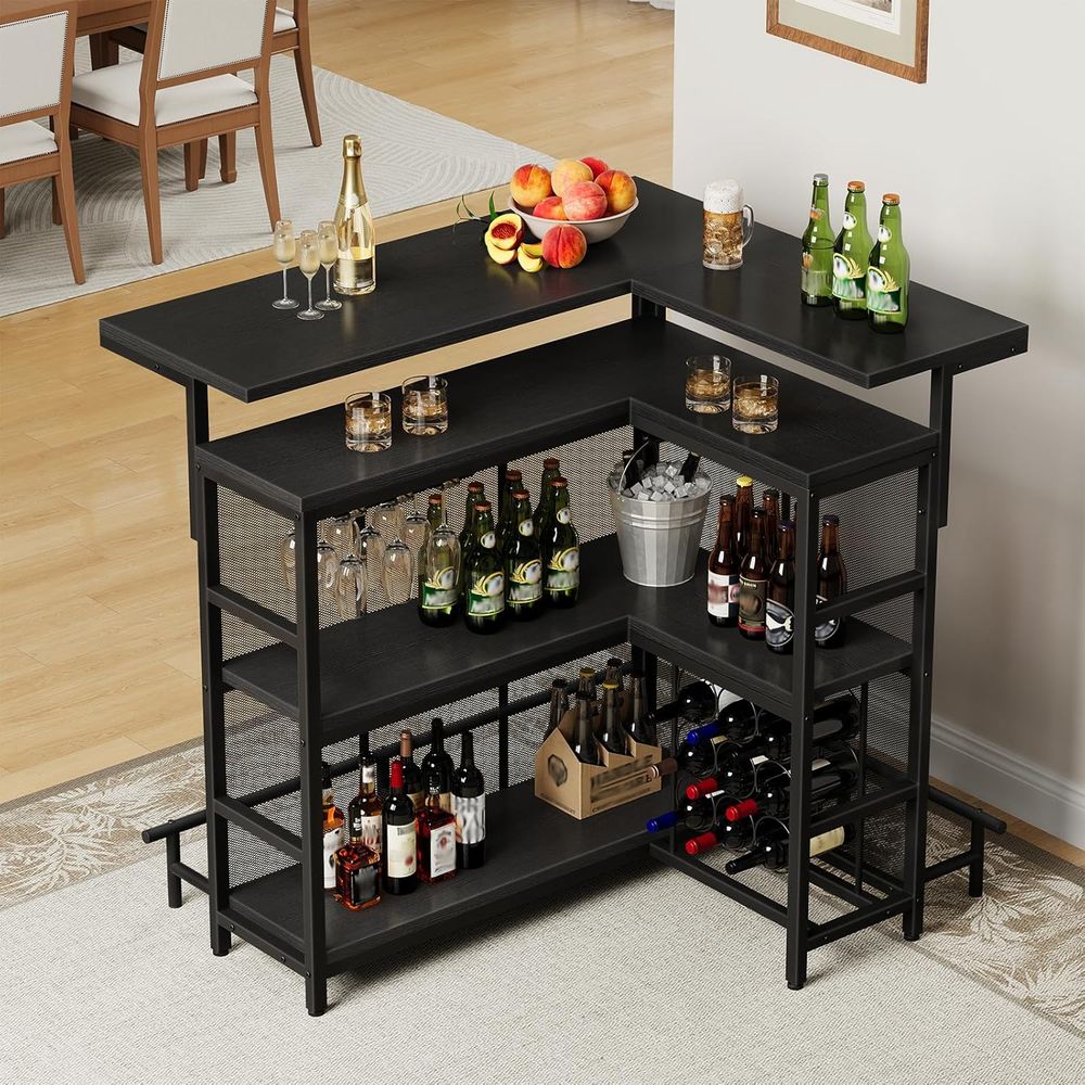 وحدة بار منزلية، طاولة بار على - مراجعة Home Bar Shelves وسعره