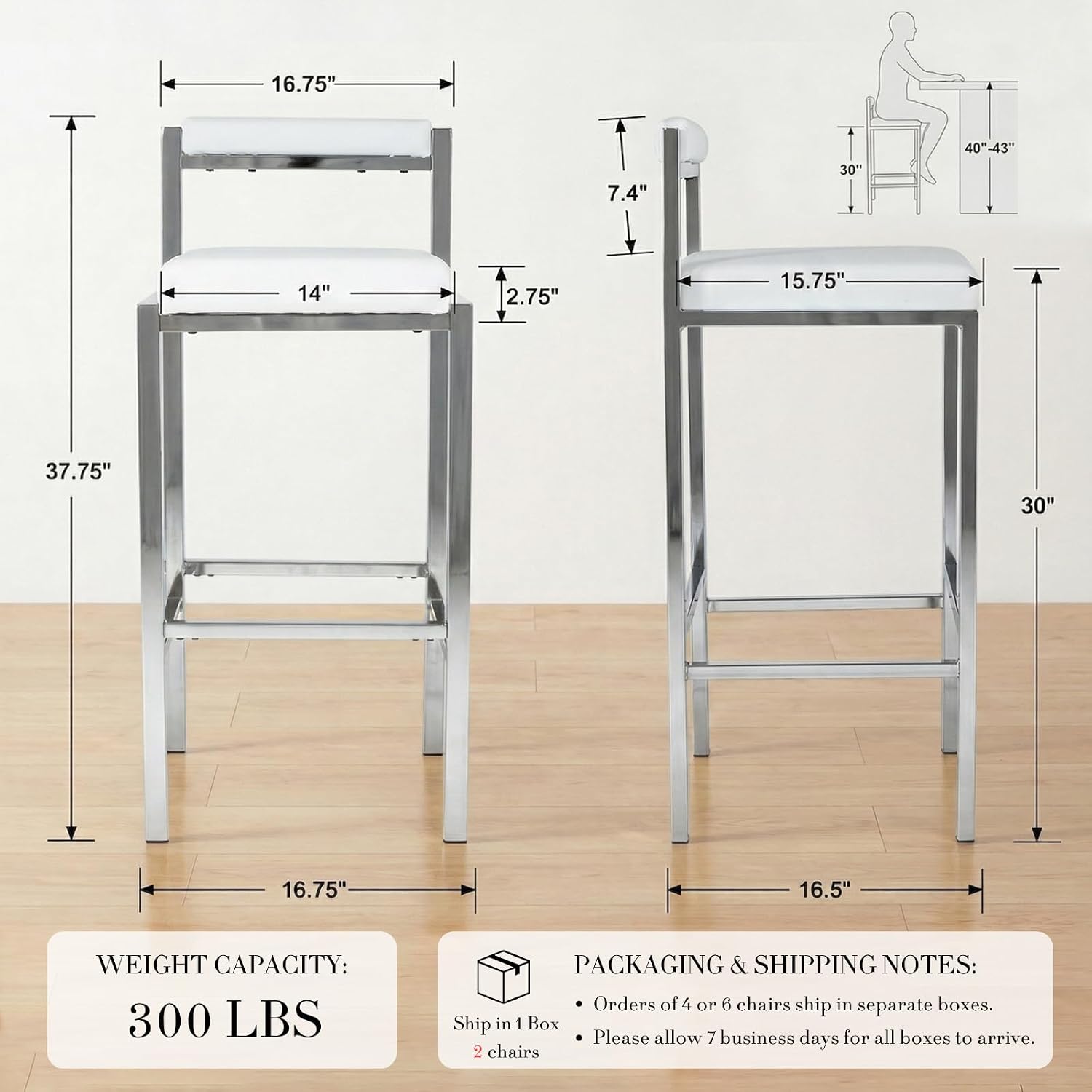 مجموعة من كرسيين بار، بارتفاع  - مراجعة Home Bar Stools وسعره