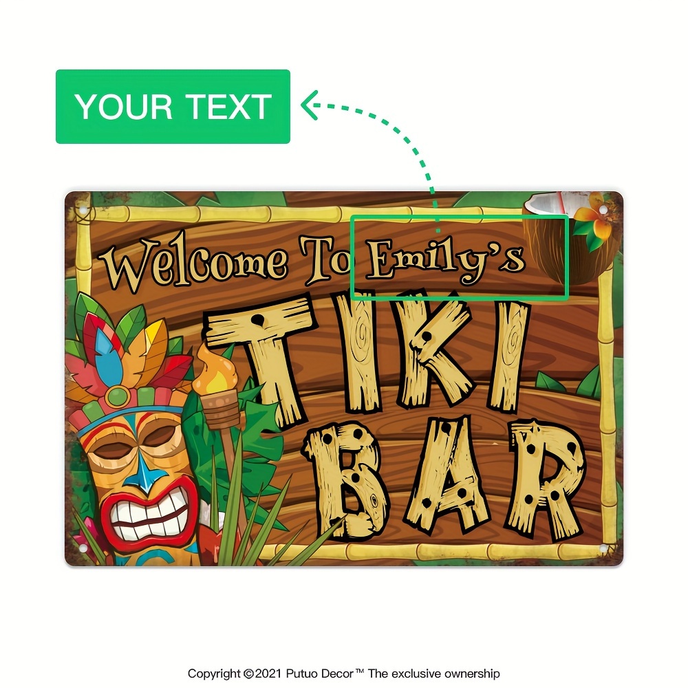لافتة تيكي بار مخصصة للديكور،  - مراجعة Home Bar Signs وسعره